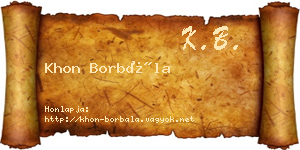 Khon Borbála névjegykártya